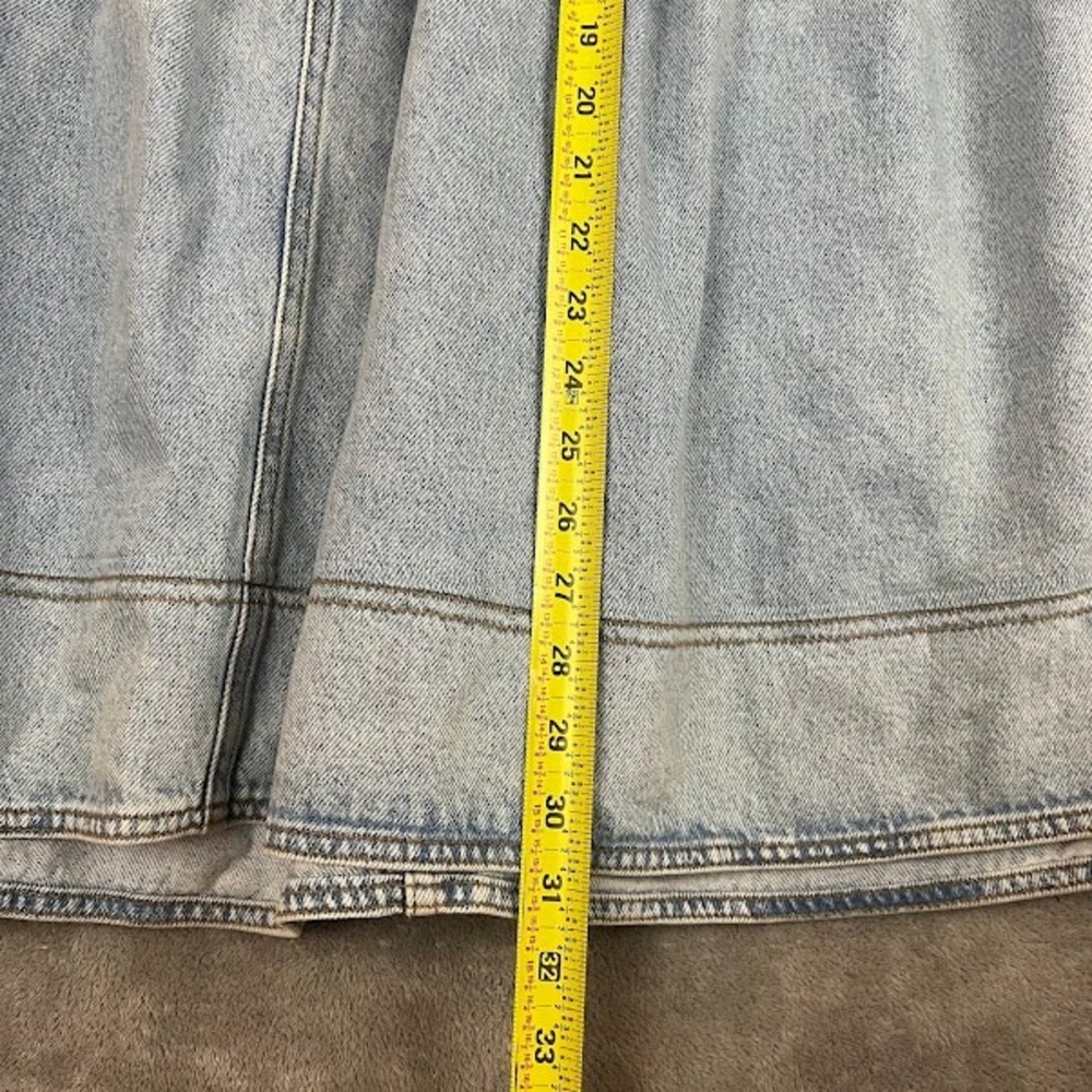 Pilcro Anthropologie Basque Waist Denim Midi Skirt Womens 12 Pleated Boho - Picture 7 of 9